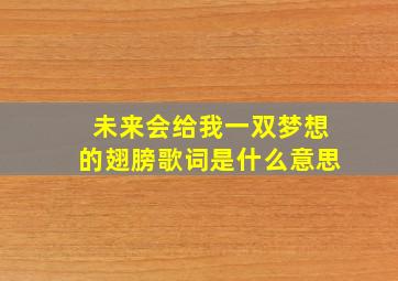 未来会给我一双梦想的翅膀歌词是什么意思