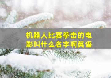 机器人比赛拳击的电影叫什么名字啊英语