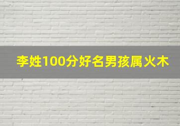 李姓100分好名男孩属火木