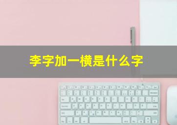 李字加一横是什么字