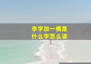 李字加一横是什么字怎么读