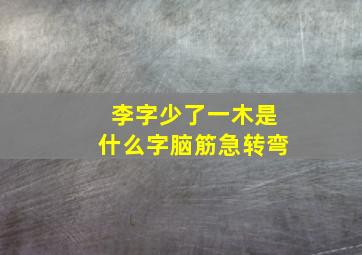 李字少了一木是什么字脑筋急转弯