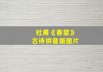 杜甫《春望》古诗拼音版图片