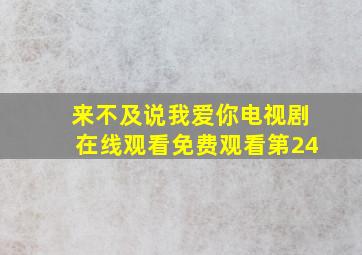 来不及说我爱你电视剧在线观看免费观看第24