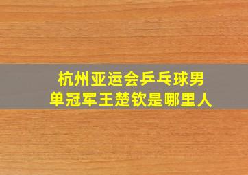 杭州亚运会乒乓球男单冠军王楚钦是哪里人