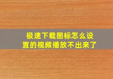 极速下载图标怎么设置的视频播放不出来了