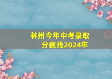 林州今年中考录取分数线2024年