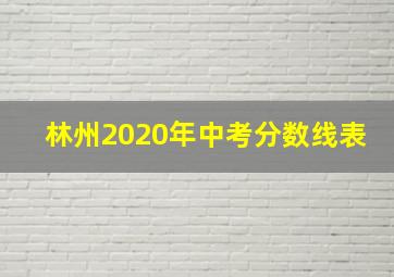 林州2020年中考分数线表