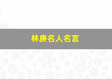 林庚名人名言