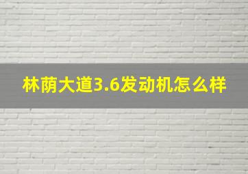 林荫大道3.6发动机怎么样