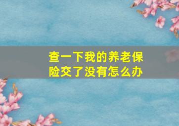 查一下我的养老保险交了没有怎么办