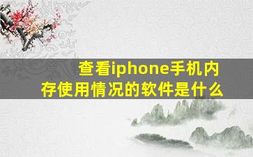 查看iphone手机内存使用情况的软件是什么