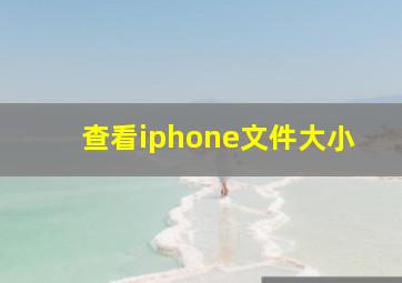 查看iphone文件大小