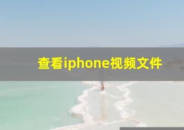 查看iphone视频文件