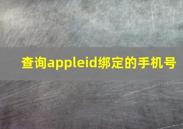 查询appleid绑定的手机号