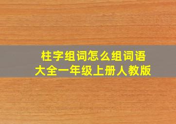 柱字组词怎么组词语大全一年级上册人教版