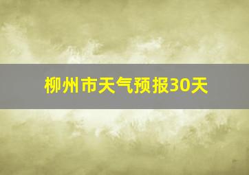 柳州市天气预报30天