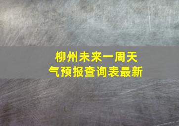 柳州未来一周天气预报查询表最新