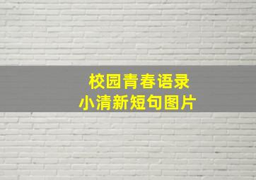 校园青春语录小清新短句图片