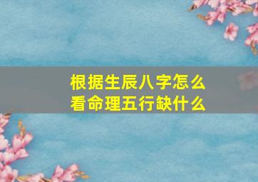 根据生辰八字怎么看命理五行缺什么