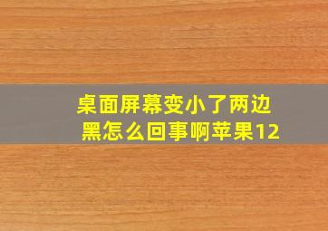 桌面屏幕变小了两边黑怎么回事啊苹果12