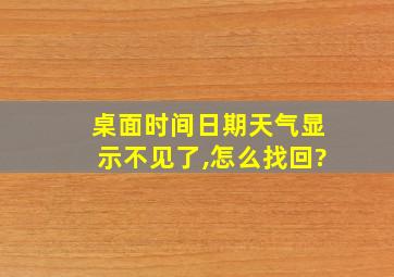 桌面时间日期天气显示不见了,怎么找回?