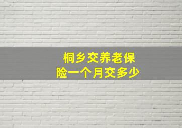 桐乡交养老保险一个月交多少