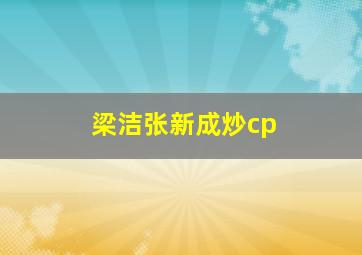 梁洁张新成炒cp