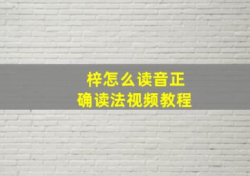 梓怎么读音正确读法视频教程