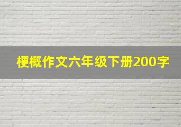 梗概作文六年级下册200字