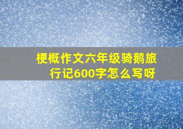 梗概作文六年级骑鹅旅行记600字怎么写呀