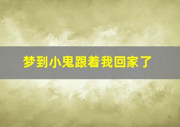 梦到小鬼跟着我回家了