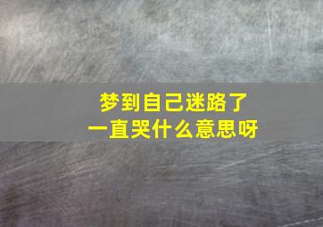 梦到自己迷路了一直哭什么意思呀