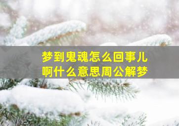 梦到鬼魂怎么回事儿啊什么意思周公解梦