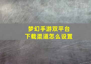 梦幻手游双平台下载渠道怎么设置