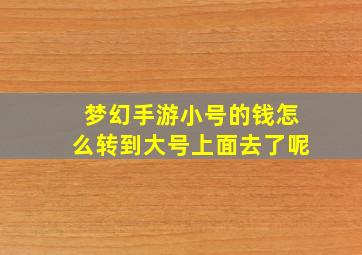 梦幻手游小号的钱怎么转到大号上面去了呢