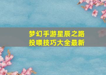 梦幻手游星辰之路投喂技巧大全最新