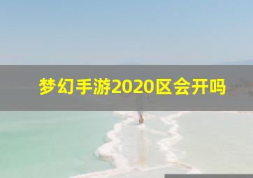 梦幻手游2020区会开吗