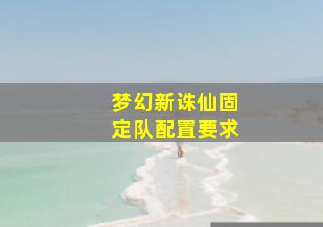 梦幻新诛仙固定队配置要求