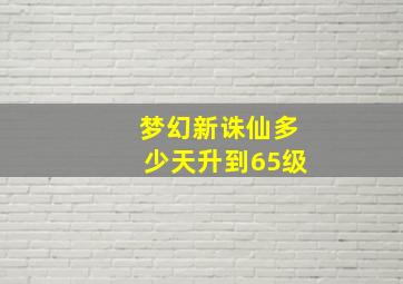 梦幻新诛仙多少天升到65级