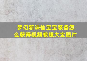 梦幻新诛仙宝宝装备怎么获得视频教程大全图片