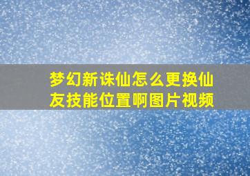 梦幻新诛仙怎么更换仙友技能位置啊图片视频