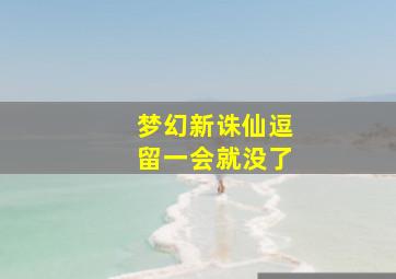 梦幻新诛仙逗留一会就没了