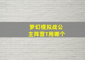 梦幻模拟战公主阵营T用哪个