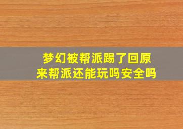 梦幻被帮派踢了回原来帮派还能玩吗安全吗