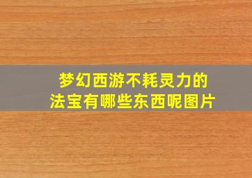 梦幻西游不耗灵力的法宝有哪些东西呢图片