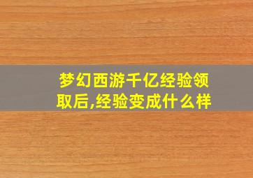 梦幻西游千亿经验领取后,经验变成什么样