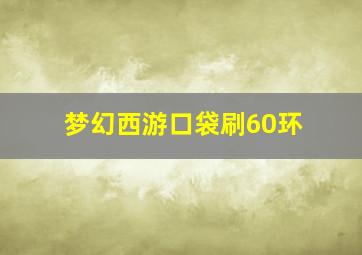 梦幻西游口袋刷60环