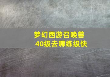 梦幻西游召唤兽40级去哪练级快