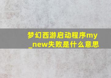 梦幻西游启动程序my_new失败是什么意思